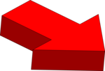 Free Stock Photo: Illustration of a right facing 3d red arrow