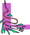 Free Stock Photo: Illustration of a lower left frame corner with a microphone