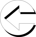 Free Stock Photo: Illustration of a left facing arrow cut out of a white circle