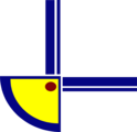 Free Stock Photo: Illustration of a lower left yellow and blue frame corner