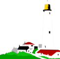 Free Stock Photo: Illustration of a lighthouse and small buildings
