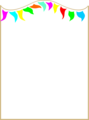 Free Stock Photo: Illustration of a blank frame border with colorful pennants