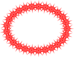Free Stock Photo: Illustration of a blank frame border of red star shapes