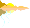 Free Stock Photo: Illustration of lake with mountain landscape