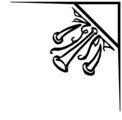 Free Stock Photo: Illustration of an upper right frame corner with horns