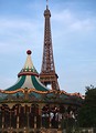 Free Stock Photo: The Eiffel Tower and a carousel