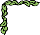 Free Stock Photo: Illustration of an upper left frame corner with green leaves