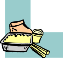 Free Stock Photo: Illustration of a lower left frame corner with chinese take out food