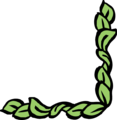 Free Stock Photo: Illustration of a lower right frame corner with green leaves