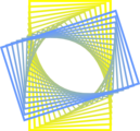 Free Stock Photo: Illustration of an abstract yellow and blue spiral design