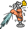 Free Stock Photo: Illustration of a cartoon angry faucet