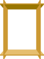 Free Stock Photo: Illustration of an empty 3d wooden frame