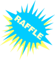 Free Stock Photo: Illustration of a blue and yellow raffle sign