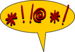 Free Stock Photo: Illustration of a yellow cartoon balloon with curse text