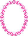Free Stock Photo: Illustration of a blank frame border with pink shapes