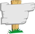 Free Stock Photo: Illustration of a blank gray wooden sign