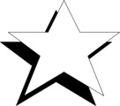 Free Stock Photo: Illustration of a white star with a black shadow.