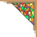 Free Stock Photo: Illustration of an upper right frame corner with stained glass