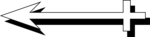 Free Stock Photo: Illustration of a left facing arrow with a black shadow
