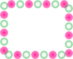 Free Stock Photo: Illustration of a blank frame border of pink and green shapes