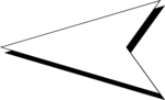 Free Stock Photo: Illustration of a left facing white arrow with a black shadow