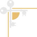 Free Stock Photo: Illustration of an upper left frame corner with gray keys