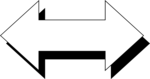 Free Stock Photo: Illustration of a white horizontal arrow with a black shadow