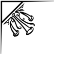 Free Stock Photo: Illustration of an upper left frame corner with horns