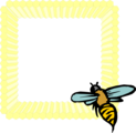 Free Stock Photo: Illustration of a blank honeycomb frame with a bee