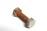 Free Stock Photo: A bolt and nut isolated on a white background