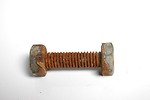 Free Stock Photo: A bolt and nut isolated on a white background