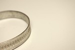 Free Stock Photo: A metal hose clamp on a white background