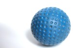 Free Stock Photo: A blue golf ball isolated on a white background