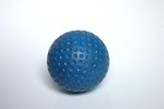 Free Stock Photo: A blue golf ball isolated on a white background