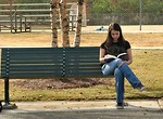 Free Stock Photo: Teenage girl reading a book