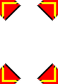 Free Stock Photo: Illustration of a blank frame border with red and yellow corners
