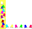 Free Stock Photo: Illustration of a lower left frame corner with colored bells