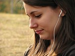 Free Stock Photo: Teenage girl listening to music