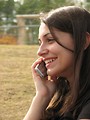 Free Stock Photo: Teenage girl talking on a cell phone