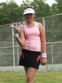Free Stock Photo: A beautiful teen latina girl posing with tennis gear