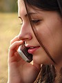 Free Stock Photo: Closeup of a girl talking on a cell phone