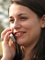 Free Stock Photo: Teenage girl talking on a cell phone