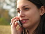 Free Stock Photo: Teenage girl talking on a cell phone