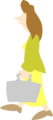 Free Stock Photo: Illustration of a business woman carrying a briefcase