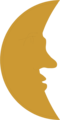 Free Stock Photo: Illustration of a face on a crescent moon