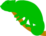 Free Stock Photo: Illustration of a green chameleon on a branch