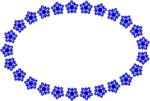 Free Stock Photo: Illustration of a blank frame border of blue shapes