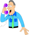 Free Stock Photo: Illustration of a man talking on a telephone