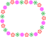 Free Stock Photo: Illustration of a blank frame border of colored shapes