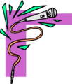 Free Stock Photo: Illustration of an upper left frame corner with a microphone